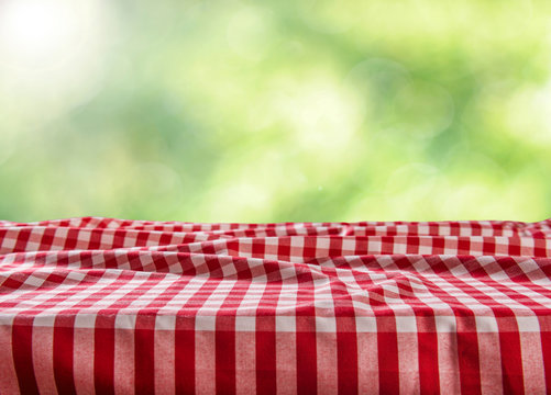 Empty checkered table background