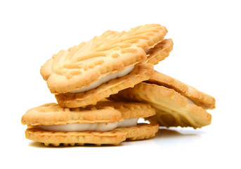 Stack of vanilla sandwich creme cookies