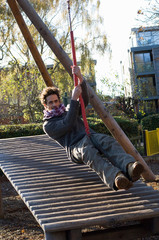 Man on swing