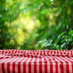 Empty checkered table background