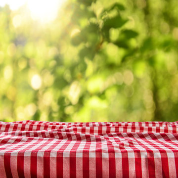 Empty checkered table background