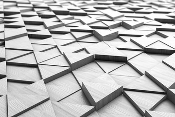 White triangular Abstract polygonal background, Grunge surface, 3d render