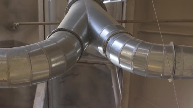 ventilation pipes at workshop or industrial room