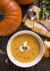 Homemade pumpkin soup