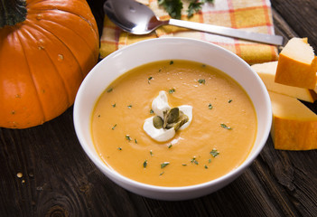 Homemade pumpkin soup