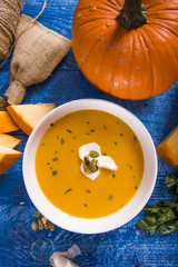 Homemade pumpkin soup
