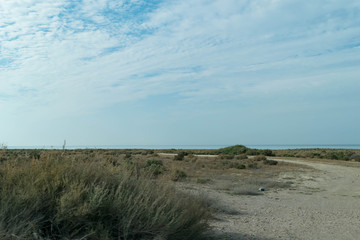 View from seaside driving way in Almeria, Spain