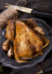 Roasted guinea fowl