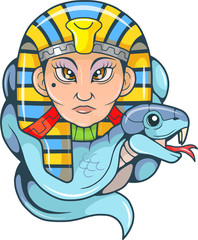 Egyptian queen Cleopatra and her cobra
