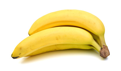 Bunch of ripe bananas isolated on white background