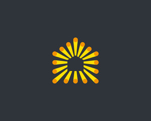 House colorful fiber dot logo design. Home creative modern vector logotype.