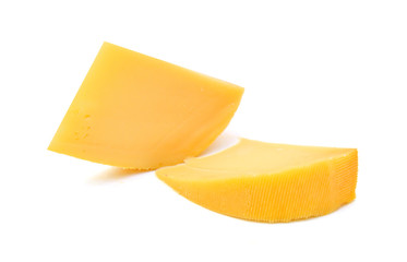 Block of Cheddar Cheese Over White