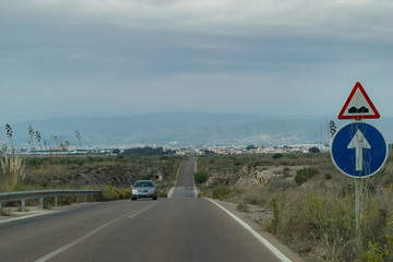 View from seaside driving way in Almeria, Spain