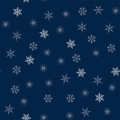 Christmas seamless pattern from snowflakes. New year festive texture for design postcards, invitations, greetings, and clothing.