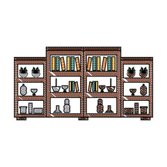  Shelves Unit with decorative objects 