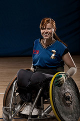 Para rugby player in wheelchair
