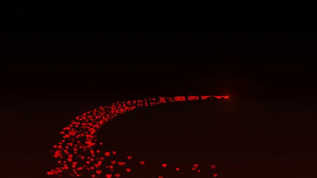 Happy Valentine's Day. Festive abstract background with inscription and sparkling particles.