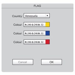 RGB national flag Venezuela