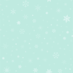 Naklejka na ściany i meble Christmas festive seamless pattern of snowflakes. For design postcards, greeting, invitation.