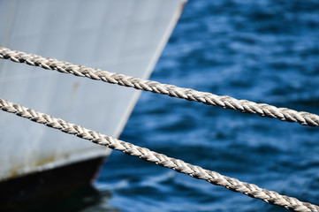 Mooring heavy duty rope used in harbor