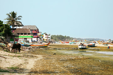Boote am Mahabalipuram-Strand
