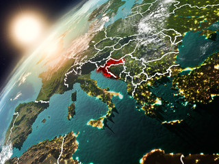 Croatia on planet Earth in sunset