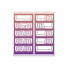 bookshelf with books icon