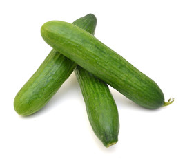 Fresh cucumbers isolated on white