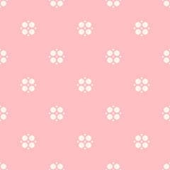 Cute floral seamless pattern for girls in trendy pastel colors, pink and beige. baby pattern.