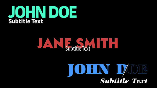 Bold Outlines & Fills Lower Thirds