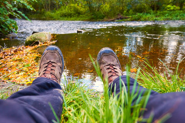 Ausruhen nach einer Wanderung