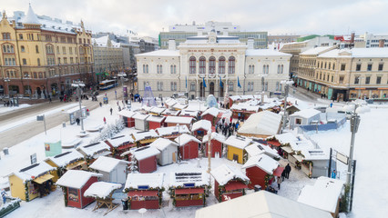 Christmas market in Tampere city, Finland