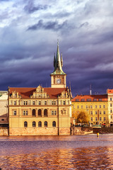 Fototapeta na wymiar Vue du museum de la Vltava, Vieille ville (Stare Mesto), Prague, Bohême, République tchèque, Europe 