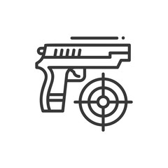 Shooter - line design single isolated icon