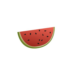 Watermelon icon. Juicy ripe fruit on white background