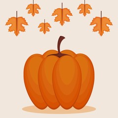 Naklejka premium colorful pumpkin autumn symbol
