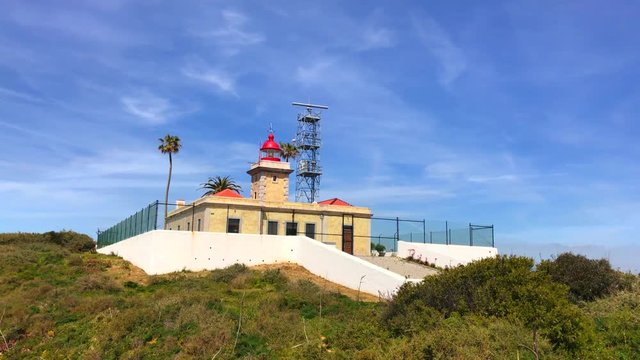 View of the lighthouse at Ponta da Piedade in Lagos Algarve Portugal 