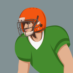 Football Player face vector illustration flat style front