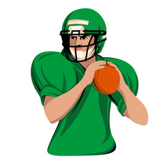 Football Player face vector illustration flat style front