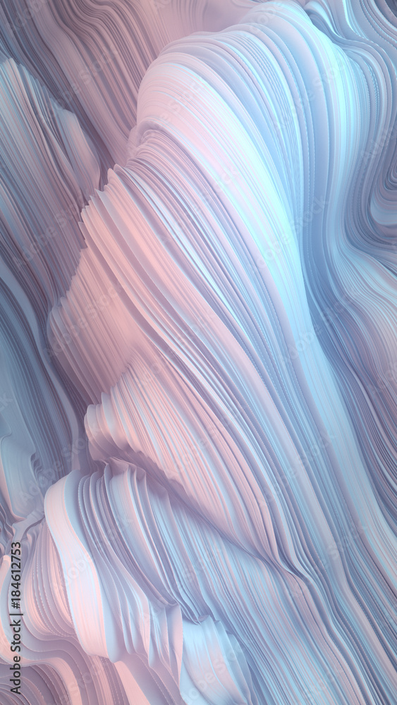 Aufkleber White twisted shape. Computer generated abstract geometric 3D render illustration