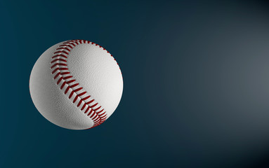 baseball isolated on the dark background 3d render