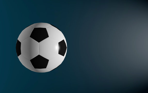 football isolated on the dark background 3d render