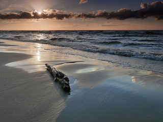 Fototapeta Plaża Bałty, Zachód Słońca obraz