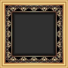 decorative frame with golden border
