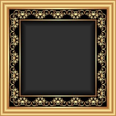 decorative frame with golden border