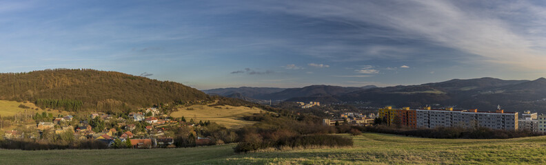 Obraz premium View for Dobetice village and part of town Usti nad Labem