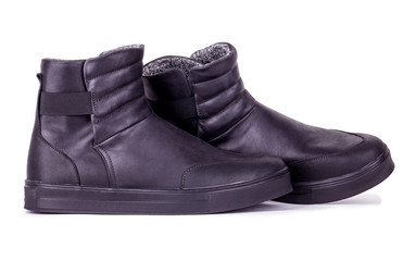 black woman shoes on the white background