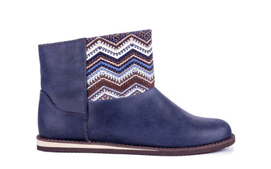 blue woman shoes on the background