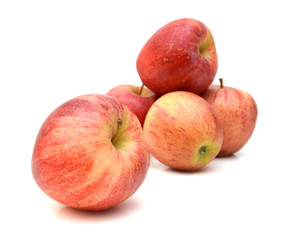 Red apple on white background