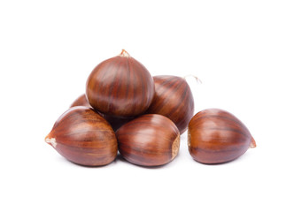 Chestnuts isolated on white background